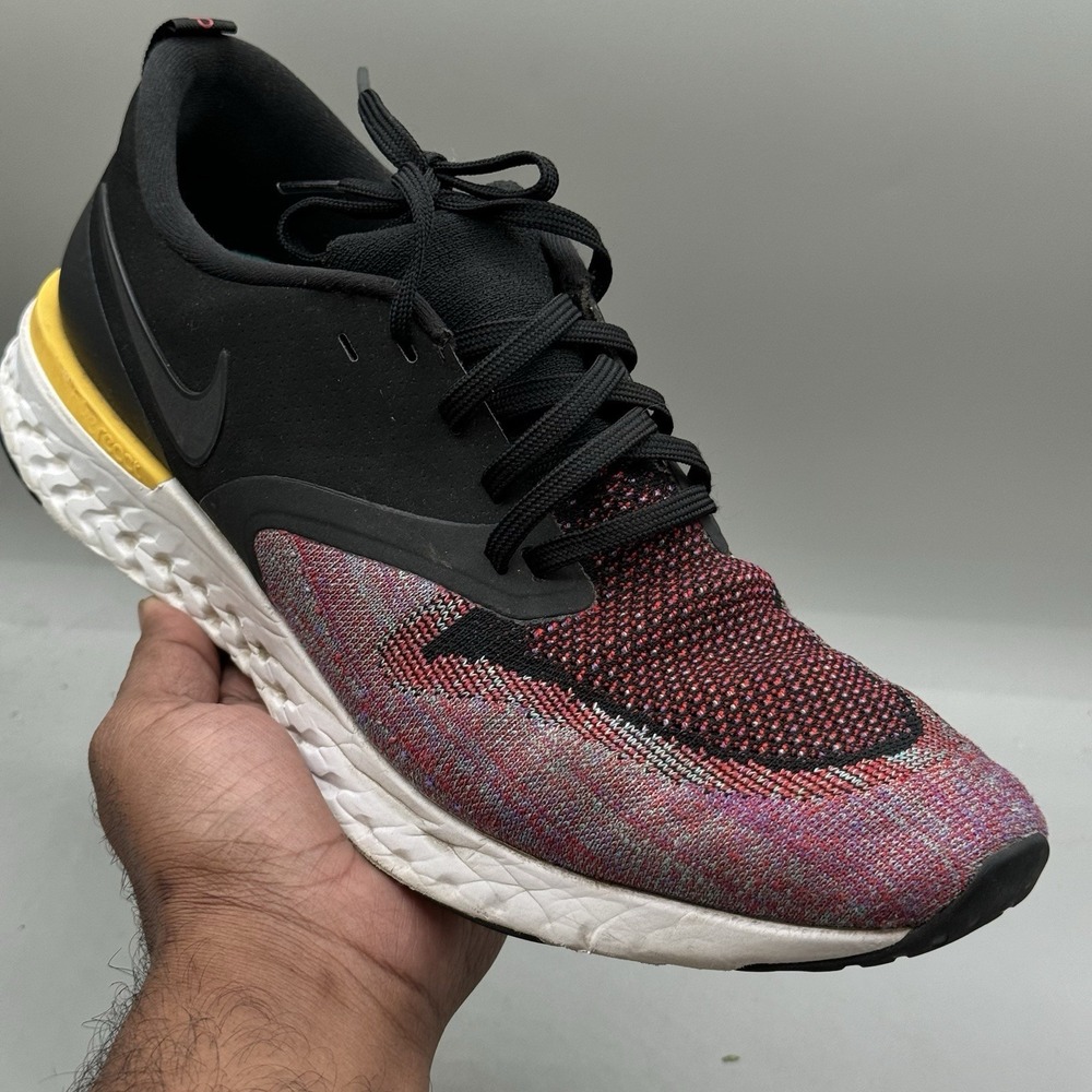 Nike Mens Size 10.5 Odyssey React 2 Flyknit AH1015 005 Black University Red